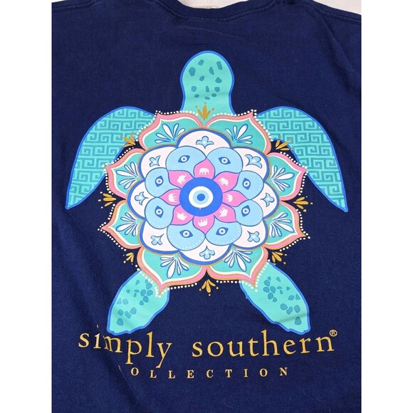 Simply Southern Women's XL Blue Short Sleeve Crew Neck T-Shirt - Picture 7 of 10